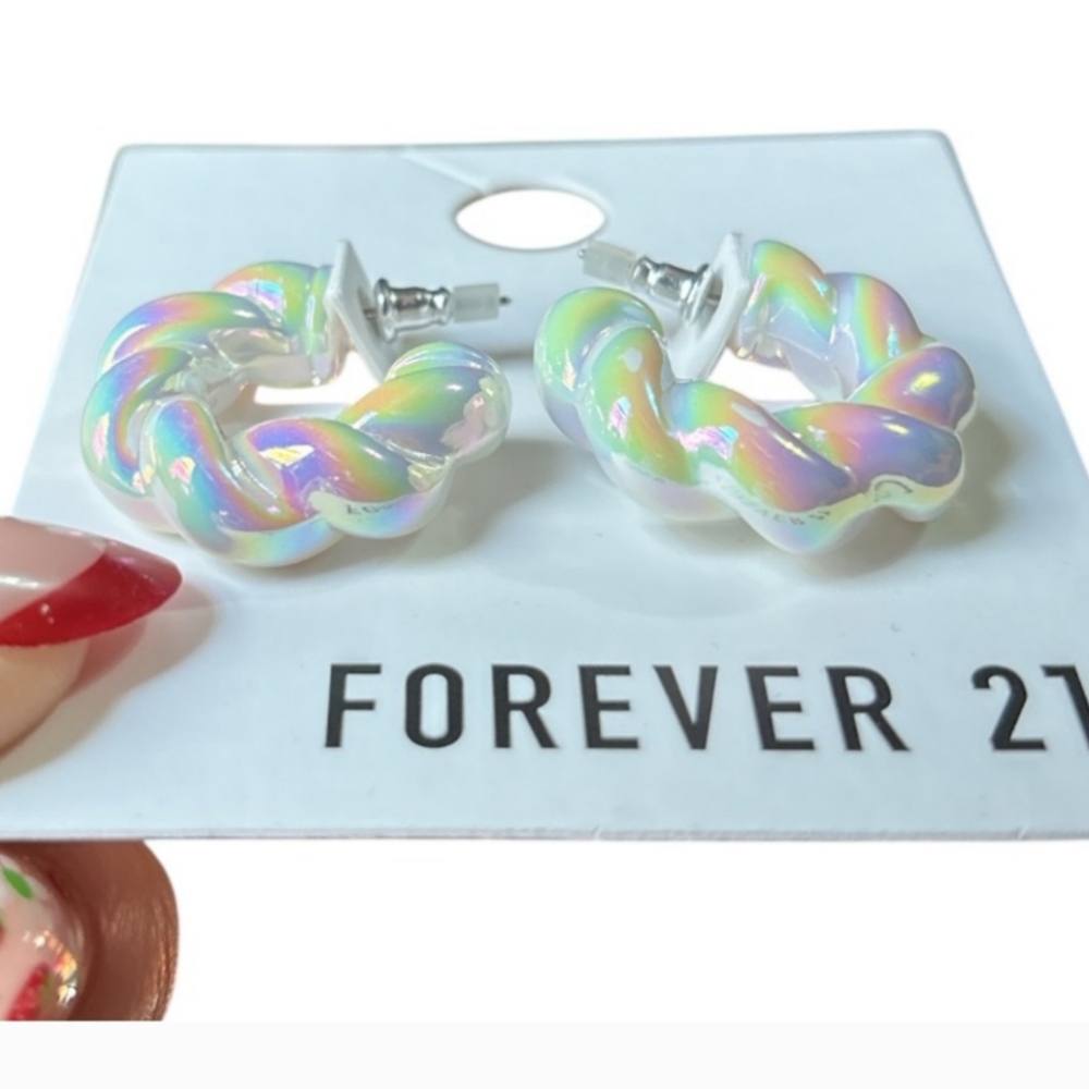 Forever 21 Twisted Iridescent Earrings